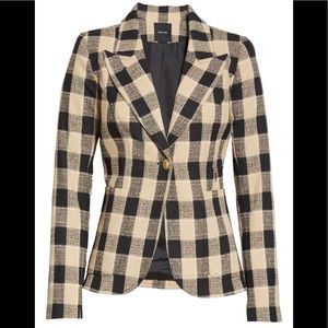 NWT Smythe Plaid Duchess Cutaway Blazer